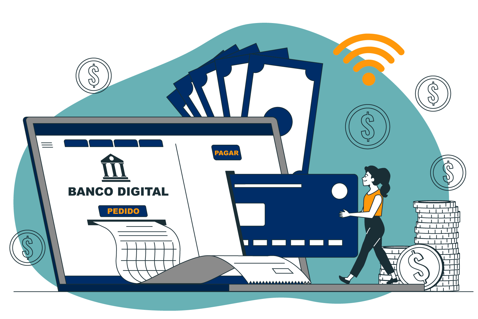 Imagem de fintech com pagamentos digitais